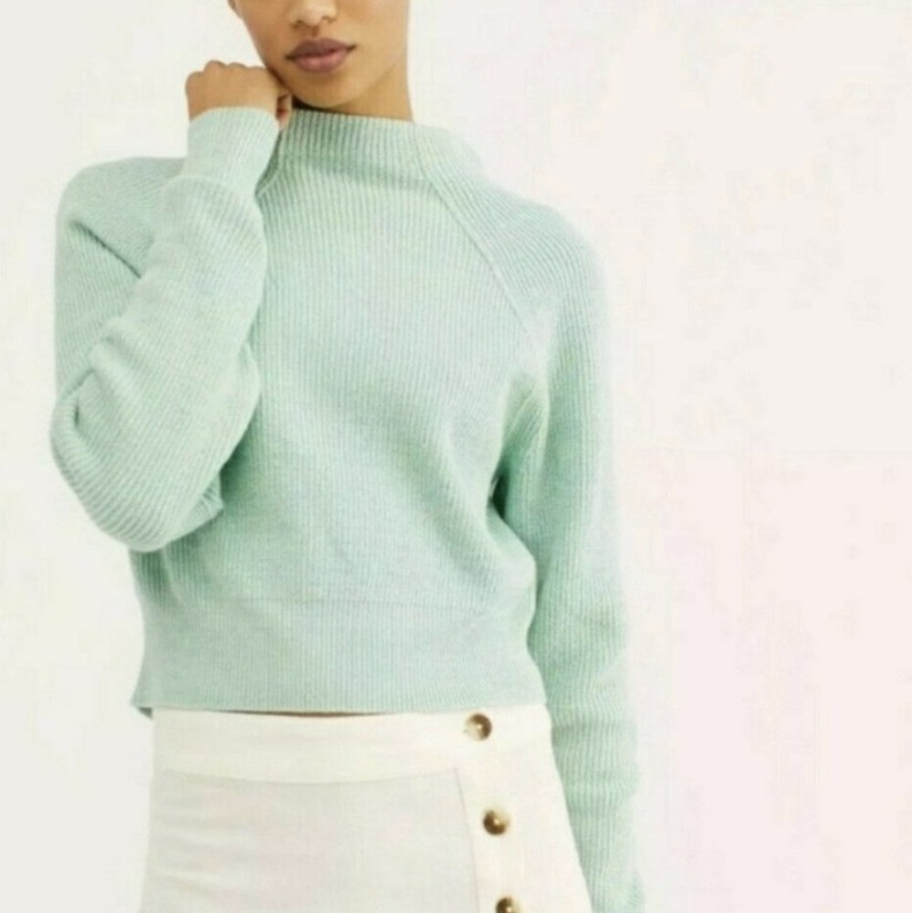 Free People Womens Too Good Pullover Knit Sweater Opaline Green Sz S